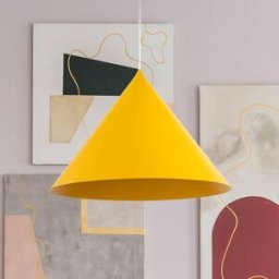 Cono pendant light, 1-bulb, Ã˜ 50 cm, yellow, E27 TK Lighting, dimmable, Yellow / orange, Living / Dining Room, metal, Modern, Ceiling Light