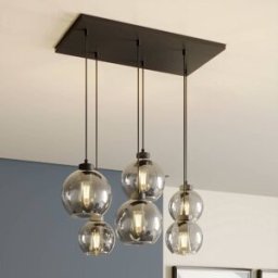 Glass Pendant Light Cubus TK Lighting, dimmable, Black, Living / Dining Room, Glass, Modern, Ceiling Light