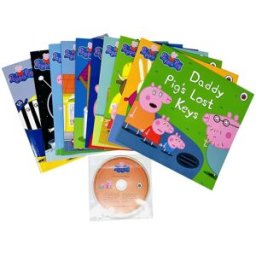 Ladybird Peppa Pig 10 Book Set with CD (Orange Bag) – The Toy Cupboard, Trip to the Moon & Story Collection