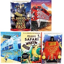 Macmillan Children's Books ltd Adventures on Trains Series 5 Books Collection Set (The Highland Falcon Thief, Kidnap on the California Comet, Murder on the Safari Star, Danger at De