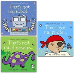 Usborne Touchy Feely That's Not My Pirate, Dinosaur, Robot 3 Books Collection Set by Fiona Watt