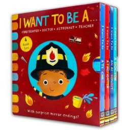 Little Tiger Press I WANT TO BE A... Series 4 Books Childrens Collection Set (Teacher, Firefighter, Astronaut, Doctor)