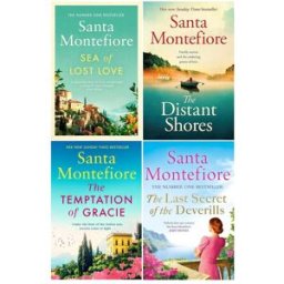 Simon & Schuster Santa Montefiore 4 Books Collection Set (The Distant Shores, Temptation of Gracie, Sea of Lost Love, Last Secret of the Deverills)