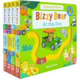 Nosy Crow Bizzy Bear Find & Follow Series 4 Books Set (At The Zoo, On The Farm, At The Dinosaur Park, Under The Sea)