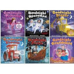 Puffin Goodnight Collection - 6 Bedtime Story Books for Kids Princess, Spaceman, Digger, Tractor, Pirate and Grandchild Illustrated Sleep Stories Set