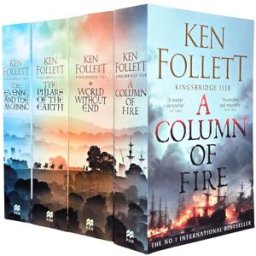 MACMILLAN Kingsbridge 4 Book Collection Set by Ken Follett Epic Historical Fiction Series – Pillars of the Earth, World Without End, A Column of Fire, The Eve