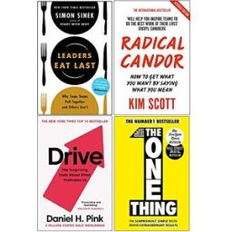 Pan Macmillan Leaders Eat Last, Radical Candor, Drive Daniel H. Pink, The One Thing 4 Books Collection Set