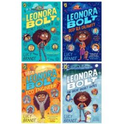 Puffin Leonora Bolt Series 4 Books Collection Set by Lucy Brandt (Secret Inventor, Deep Sea Calamity, Eco Engineer, The Great Gadget Games)