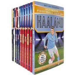 Dino Books Ultimate Football Heroes Series 1 Collection 10 Books Set Kane, Messi, Ronaldo,Rashford, Son Heung-min, Bruno Fernandes, Haaland, Neymar, Rice, Saka