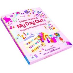 Fox Eye Publishing Sticker Dress Up Activity 4 Book Collection Set: My Day Out (555 Fun Stickers Shopping Trip, Holiday, Princess Palace and Wedding)