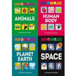 HARPERCOLLINS Infomojis Series Collection 4 Books Set Animals Planet Earth Human Body Space Books For Childrens