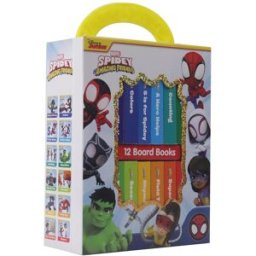 Disney Spidey and his Amazing Friends - My First Library 12 Board Book Set - First Words, Alphabet, Numbers, and More Baby Books - PI Kids