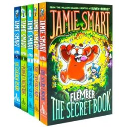David Fickling Books Flember Series 5 Books Collection Set (Books 1-5) by Jamie Smart (The Secret Book, The Crystal Caves, The Glowing Skull, The Power of the Wildening, T
