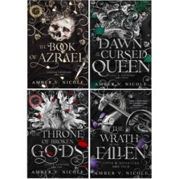Headline Eternal Gods and Monsters Series 1-4 Books Collection Set By Amber V. Nicole (The Book of Azrael, The Throne of Broken Gods, The Dawn of the Cursed Queen and