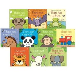 Usborne That’s Not My Toddlers 10 Books Collection Set – Frog, Panda, Monkey, Donkey, Train, Bat, Elephant, Goat, Tiger & Meerkat Touchy-Feely Baby