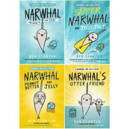 Egmont Narwhal and Jelly Series 4 Books Collection Set By Ben Clanton (Narwhals Otter Friend, Narwhal Unicorn of the Sea, Super Narwhal)