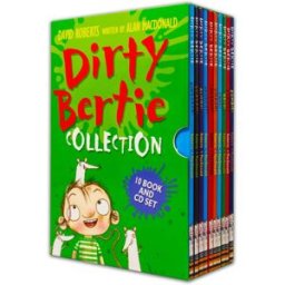 Little Tiger Press Dirty Bertie Collection 10 Books Box Set with CDs by David Roberts (Zombie!, Pirate!, Rats!, Fame!, Smash!, Horror!, Jackpot!, Aliens!, Scream!...)
