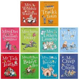 Puffin Happy Families Stories Series 10 Books Collection Set By Allan Ahlberg (Master Bun The Baker's Boy, Miss Brick the Builder's Baby and More)