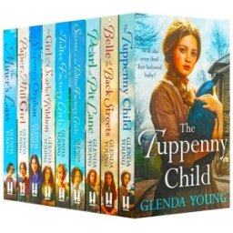 Headline Glenda Young 9 Books Collection Set (The Tuppenny Child, Belle of the Back Streets, Pearl of Pit Lane, Toffee Factory Girls, Secrets of the Toffee Fac