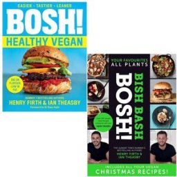 HQ BOSH! Healthy Vegan & BISH BASH BOSH 2 Book Set by Henry Firth & Ian Theasby – Plant-Based Cookbook Collection
