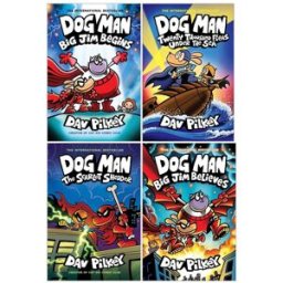 Scholastic Dog Man Series 11-14 Collection 4 Books Set By Dav Pilkey (Twenty Thousand Fleas Under the Sea, The Scarlet Shedder, Big Jim Begins, Big Jim Believes)