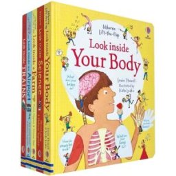 Usborne Publishing Ltd Usborne Lift the Flap Look Inside 5 Books Collection Set (Your Body, Science, Farm, Airport, Trains)