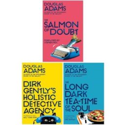 Pan Dirk Gently Series 3 Books Collection Set by Douglas Adams (Dirk Gently's Holistic Detective Agency, The Long Dark Tea-Time of the Soul, The Salmon of