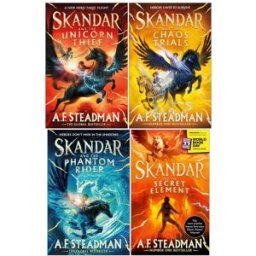 Simon and Schuster Children's UK Skandar Series 4 Books Collection Set by A. F. Steadman (Chaos Trials, Unicorn Thief, Phantom Rider, Secret Element: World Book Day)