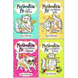HARPERCOLLINS Marshmallow Pie the Cat Superstar Series 4 Books Collection Set By Clara Vulliamy (Marshmallow Pie The Cat Superstar, On TV, in Hollywood, On Stage)