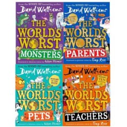 HARPERCOLLINS David Walliams Collection 4 Books Set (The Worlds Worst Teachers, The Worlds Worst Parents, The Worlds Worst Pets, The Worlds Worst Monsters)