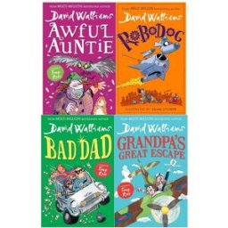 HARPERCOLLINS David Walliams 4 Books Collection Set (Awful Auntie, Grandpa’s Great Escape, Bad Dad, Robodog)