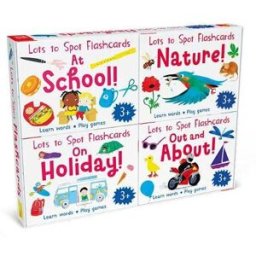 Miles Kelly Publishing Ltd Lots to Spot Flashcards Tray: My Busy Day 4 Pack (At School, Nature, Out and About, On Holiday)