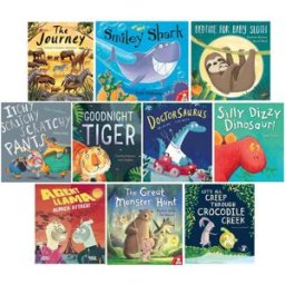 Little Tiger Animal Bed Time Stories Illustrated 10 Picture Books Collection Set (The Journey, Smiley Shark, Bedtime for Baby Sloth, Itchy, Scritchy, Scratchy Pant