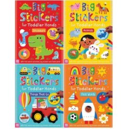 Make Believe Ideas Big Stickers for Toddler Hands (Set of 4 Activity Books) (Animals, Dinosaurs, First Words, Things That Go)