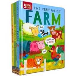 Little Tiger Press My First Touch and Feel Sound Book Collection 3 Book Set (Very Noisy Farm, Roar Roar Dinosaur, Beep Beep Builders)