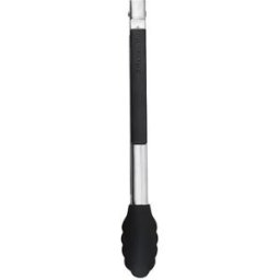 KitchenAid 32cm Silicone Tipped Side Locking Tongs Onyx Black
