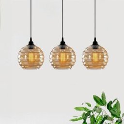 Glass Pendant Light Gold 012 Opviq, dimmable, Brass / gold, Living / Dining Room, Glass, Ceiling Light