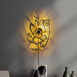 Wall Light Flower Faced Opviq, Black, Living / Dining Room, metal, Modern, Wall Light
