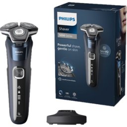 Philips Shaver Series 5000 - Wet & Dry Mens Electric Shaver with SkinIQ Technology, Pop-up Trimmer, Travel Case, Quick Clean Pod and Quick Clean Cartridge (Model S5885/25)