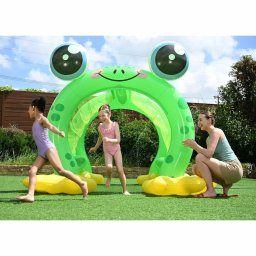 H2OGO Froggy Fun Inflatable Sprinkler Tunnel | Giant Frog Arch | Water Play
