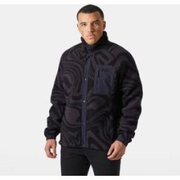 Helly Hansen Men's Panorama Printed Pile Snap Purple M - Black Grape Purple - Male