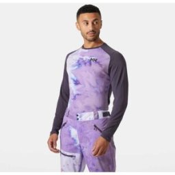 Helly Hansen Men's Lifa Active Crew Warm Base Layer Purple 2XL - Black Grape Purple - Male