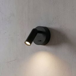 IDEAL LUX Ideal Lux LED wall spotlight Bean, Ã˜ 7 cm, black metal/glass Bean, Black, Living / Dining Room, metal, Modern, Ceiling Light