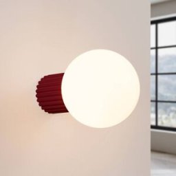 Wall Light ORBI SOLLUX LIGHTING, dimmable, Red, Bathroom, Aluminium, Wall Light