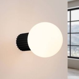 Wall Light ORBI SOLLUX LIGHTING, dimmable, Black, Bathroom, Aluminium, Wall Light