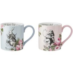 Mikasa V&A; Alice In Wonderland His & Hers Bone China Mugs