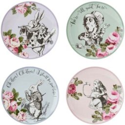 Mikasa V&A; Alice In Wonderland Bone China Side Plates - Set Of 4