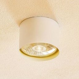 Euluna Chloe ceiling spotlight, fixed, white Euluna, dimmable, White / opal, Living / Dining Room, metal, Modern, Ceiling Light
