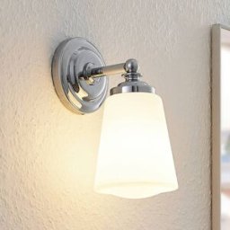 Wall Light Mahdi Arcchio, dimmable, Chrome / silver, Bathroom, Glass, Modern, Wall Light