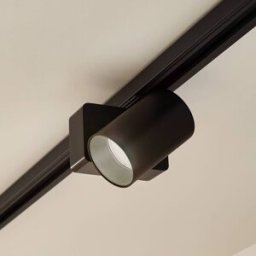Lindby LED track spotlight Linaro/Brinja, black, 1-phase Linaro/Brinja, Black, Living / Dining Room, Aluminium, Modern, Track Lighting 1-Phase Track